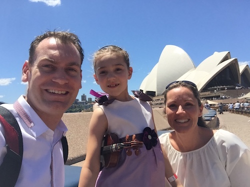 Sian Willgoss at the Sydney Opera with Mum and Dad