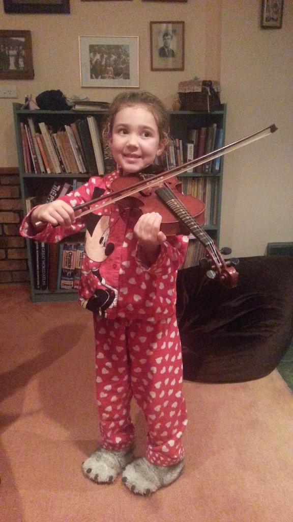 Sian Willgoss First Time Holding Violin Age 5