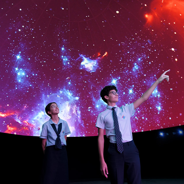 Students in the Planetarium